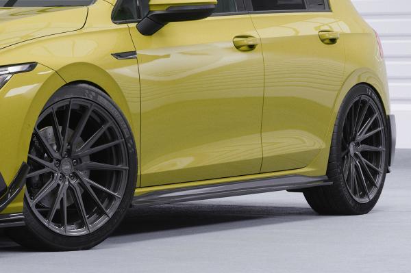 CSR Seitenschweller mit ABE für VW Golf 8 GTI, GTD, GTE, R-Line SS585-M Carbon Look matt strukturiert (keine Lackierung erforderlich)