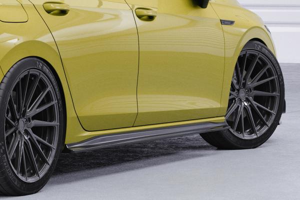 CSR Seitenschweller mit ABE für VW Golf 8 GTI, GTD, GTE, R-Line SS585-M Carbon Look matt strukturiert (keine Lackierung erforderlich)