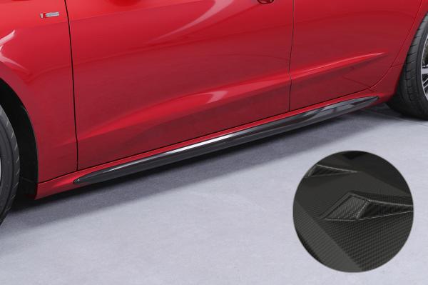 CSR Seitenschweller mit ABE für Audi A7 C8 S-Line / S7 C8 (Typ 4K/F2) SS591-M Carbon Look matt strukturiert (keine Lackierung erforderlich)