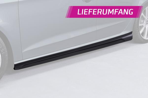 CSR Seitenschweller mit ABE für Audi A3 8V Sportback (kein S / S-Line) SS593-C Carbon Look Hochglanz (keine Lackierung erforderlich)