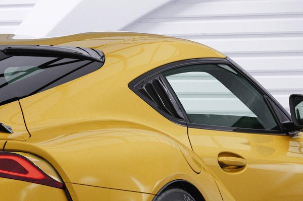 CSR Seitenscheibenblenden mit ABE für Toyota GR Supra (A90) SSB001-S schwarz matt strukturiert (keine Lackierung erforderlich)