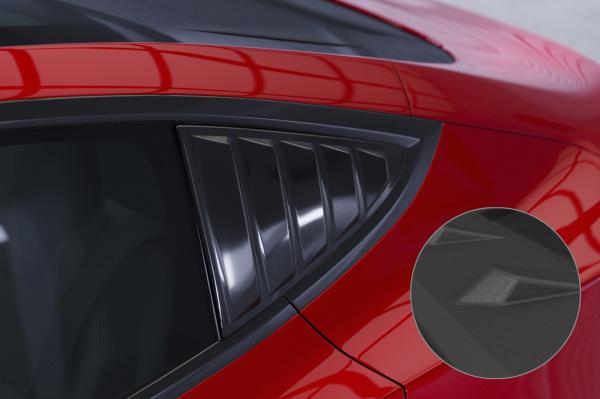 CSR Seitenscheibenblenden mit ABE für Tesla Model 3 SSB005-S Strukturiert schwarz matt (keine Lackierung erforderlich)