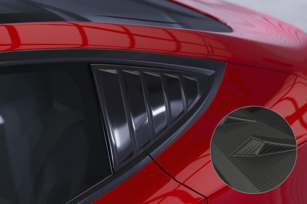 CSR Seitenscheibenblenden mit ABE für Tesla Model 3 SSB005-M Carbon Look matt strukturiert (keine Lackierung erforderlich)