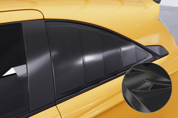CSR Seitenscheibenblenden mit ABE für Opel Corsa E 3-Türer SSB007-C Carbon Look Hochglanz (keine Lackierung erforderlich)