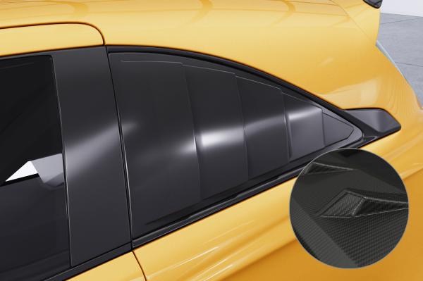 CSR Seitenscheibenblenden mit ABE für Opel Corsa E 3-Türer SSB007-M Carbon Look matt strukturiert (keine Lackierung erforderlich)