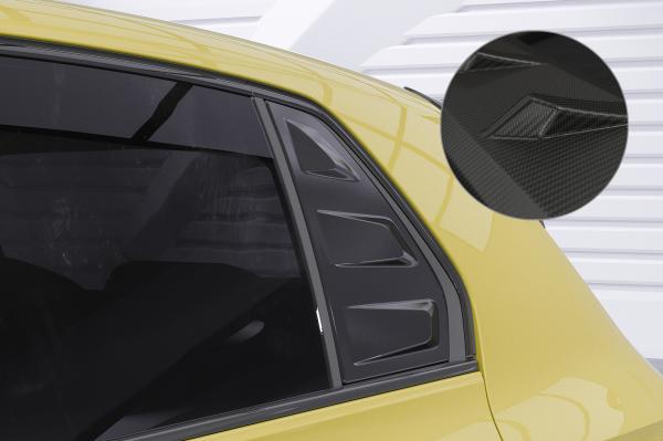 CSR Seitenscheibenblenden mit ABE für VW Golf 8 Schrägheck SSB018-M Carbon Look matt strukturiert (keine Lackierung erforderlich)