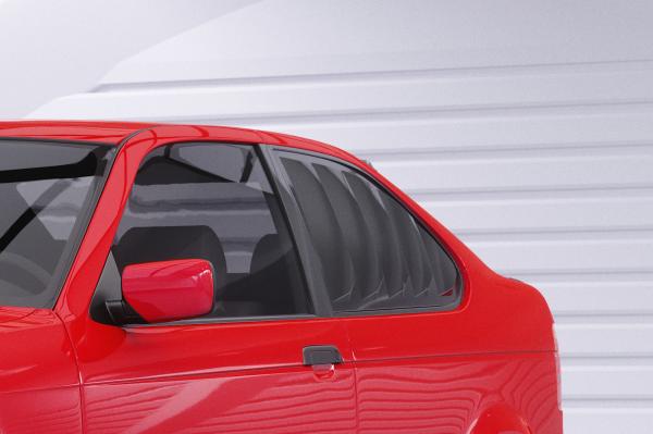CSR Seitenscheibenblenden mit ABE für BMW 3er E36 Compact SSB020-C Carbon Look Hochglanz (keine Lackierung erforderlich)
