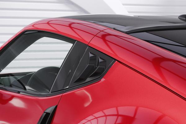 CSR Seitenscheibenblenden mit ABE für Nissan 370Z (Z34) Coupe SSB021-L schwarz matt (Lackierung erforderlich)