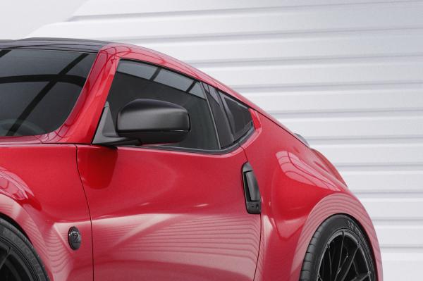 CSR Seitenscheibenblenden mit ABE für Nissan 370Z (Z34) Coupe SSB021-L schwarz matt (Lackierung erforderlich)