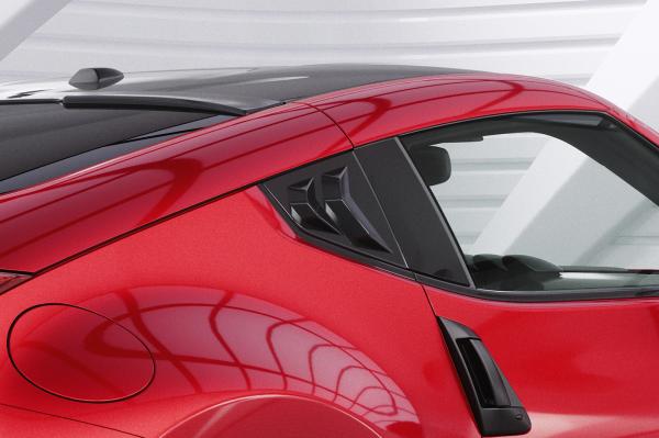 CSR Seitenscheibenblenden mit ABE für Nissan 370Z (Z34) Coupe SSB021-L schwarz matt (Lackierung erforderlich)