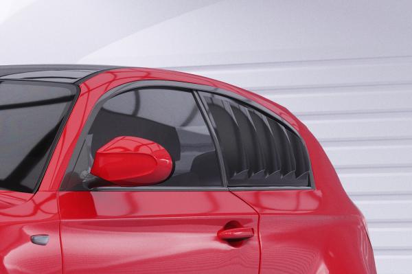 CSR Seitenscheibenblenden mit ABE für BMW 1er E81 SSB022-L schwarz matt (Lackierung erforderlich)
