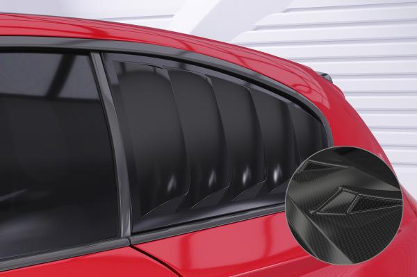 CSR Seitenscheibenblenden mit ABE für BMW 1er E81 SSB022-C Carbon Look Hochglanz (keine Lackierung erforderlich)
