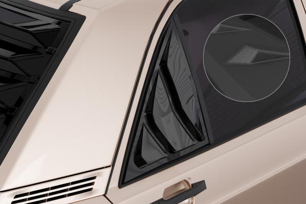 CSR Seitenscheibenblenden mit ABE für Mercedes Benz W201 / 190er Limousine SSB037-S schwarz matt strukturiert (keine Lackierung erforderlich)
