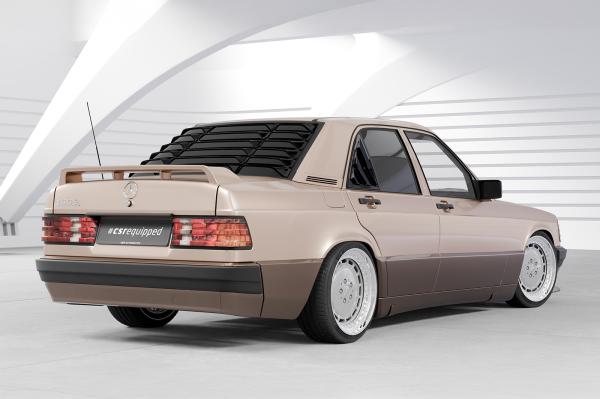 CSR Seitenscheibenblenden mit ABE für Mercedes Benz W201 / 190er Limousine SSB037-S schwarz matt strukturiert (keine Lackierung erforderlich)