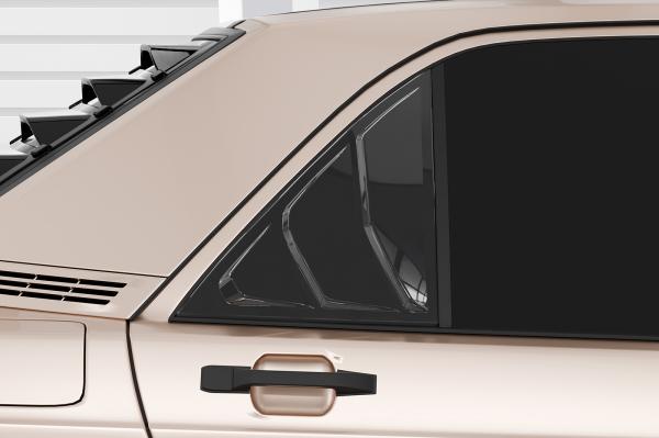 CSR Seitenscheibenblenden mit ABE für Mercedes Benz W201 / 190er Limousine SSB037-S schwarz matt strukturiert (keine Lackierung erforderlich)