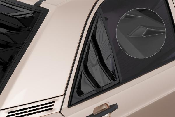 CSR Seitenscheibenblenden mit ABE für Mercedes Benz W201 / 190er Limousine SSB037-L schwarz matt (Lackierung erforderlich)