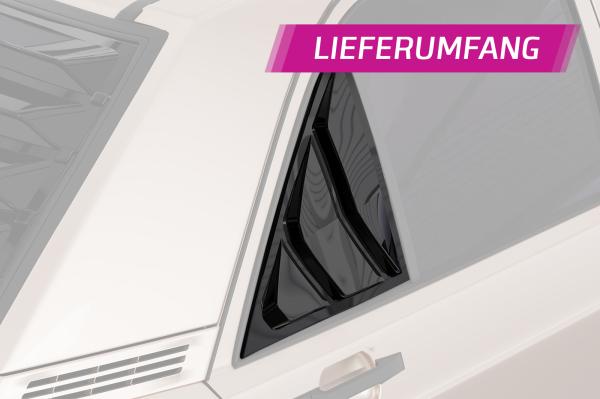 CSR Seitenscheibenblenden mit ABE für Mercedes Benz W201 / 190er Limousine SSB037-S schwarz matt strukturiert (keine Lackierung erforderlich)