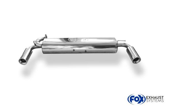 Fox Endschalldämpfer quer 1x90 Typ 13 rechts/links für Toyota MR2 Typ W1 – Edelstahl, Rohr 50 mm, Teilegutachten