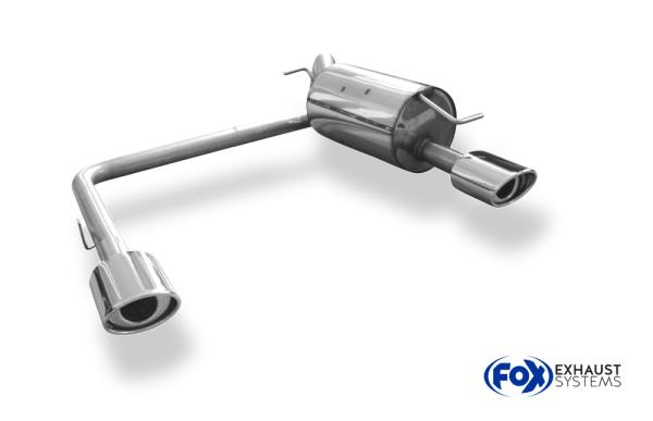 Fox Endschalldämpfer 115x85 Typ 33 rechts/links für Toyota Yaris TS P1 (2001–2005) – Edelstahl, Rohr 63,5 mm, EG-Gutachten