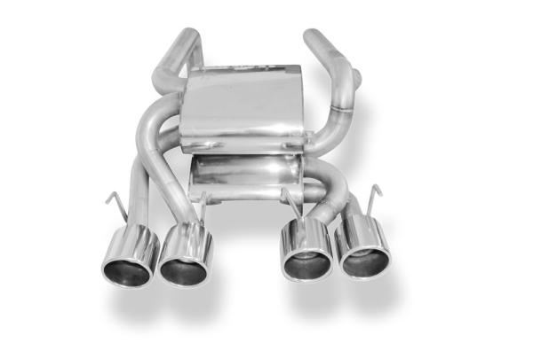 Fox Endschalldämpfer mittig 4x100 Typ 16 für Corvette C06 – Edelstahl, Rohr 63,5 mm, Teilegutachten