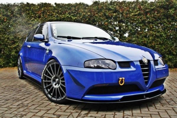Maxton Design Cup Spoilerlippe Front Ansatz für Alfa Romeo 147 GTA (2002–2010) – ABS Kunststoff schwarz Hochglanz, mit ABE