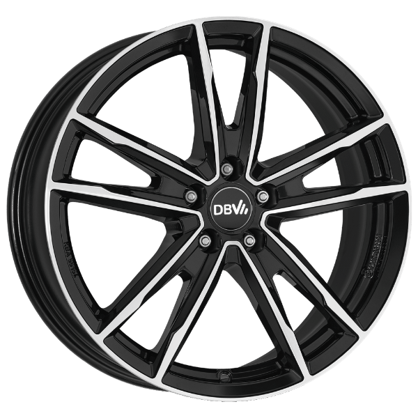 DBV Alufelge Florida KF dark schwarz glänzend, front poliert 6x16 ET35 5x100 Nabe 57.1mm KBA 55146