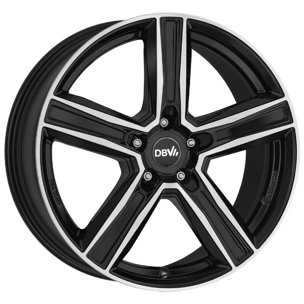 DBV Alufelge Vegas KG dark schwarz glänzend, front poliert 8.5x19 ET40 5x112 Nabe 66.6mm KBA 55167