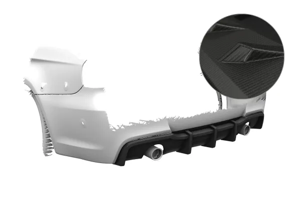 CSR Diffusor | Heckansatz mit ABE für BMW 3er E90 / E91 HA256-M Carbon Look matt strukturiert (keine Lackierung erforderlich)