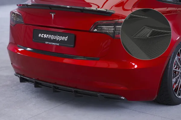 CSR Diffusor | Heckansatz mit ABE für Tesla Model 3 HA267-M Carbon Look matt strukturiert (keine Lackierung erforderlich)