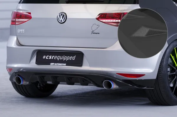 CSR Diffusor | Heckansatz mit ABE für VW Golf 7 Basis/GTI/GTD/GTE/e-Golf HA266-S Strukturiert schwarz matt (keine Lackierung erforderlich)