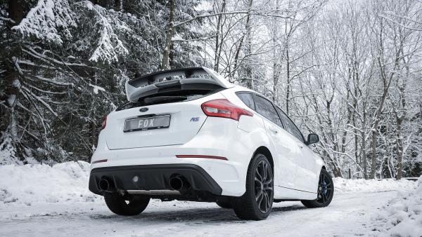 Fox passend für Ford Focus III RS Endschalldämpfer quer Ausgang rechts/links mit Abgasklappe - 129x106 Typ 32 rechts/links schwarz emailliert FO032145-749S