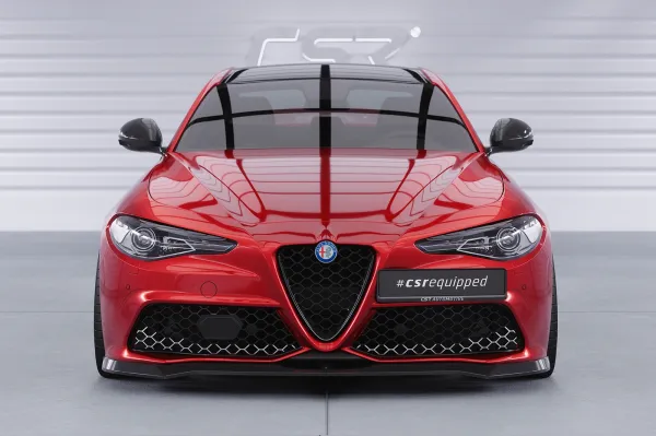 CSR Frontspoiler | Cup-Spoilerlippe mit ABE für Alfa Romeo Giulia (952) Veloce CSL782-C Carbon Look Hochglanz (keine Lackierung erforderlich)