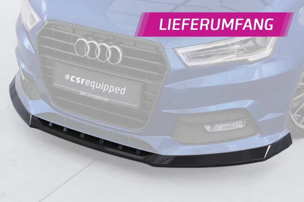 CSR Frontspoiler | Cup-Spoilerlippe mit ABE für Audi A1 (8X) S-Line CSL919-S Strukturiert schwarz matt (keine Lackierung erforderlich)
