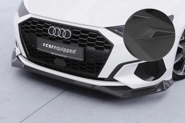 CSR Frontspoiler | Cup-Spoilerlippe mit ABE für Audi A3 8Y Sportback CSL927-L schwarz matt (Lackierung erforderlich)