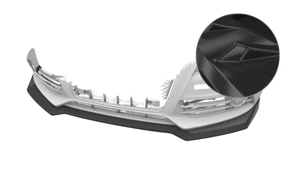 CSR Frontspoiler | Cup-Spoilerlippe mit ABE für Audi A4 S-Line / S4 (B8) CSL997-C Carbon Look Hochglanz (keine Lackierung erforderlich)