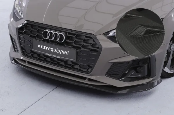 CSR Frontspoiler | Cup-Spoilerlippe mit ABE für Audi A5 F5 Sportback CSL929-M Carbon Look matt strukturiert (keine Lackierung erforderlich)