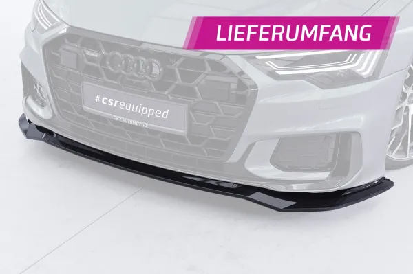 CSR Frontspoiler | Cup-Spoilerlippe mit ABE für Audi A6 / S6 C8 (Typ 4A) CSL976-G Glossy schwarz glänzend (keine Lackierung erforderlich)