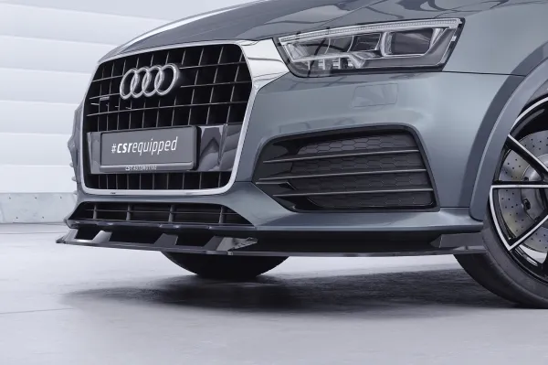 CSR Frontspoiler | Cup-Spoilerlippe mit ABE für Audi Q3 (8U) CSL570-L schwarz matt (Lackierung erforderlich)