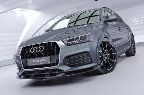 CSR Frontspoiler | Cup-Spoilerlippe mit ABE für Audi Q3 (8U) CSL570-L schwarz matt (Lackierung erforderlich)