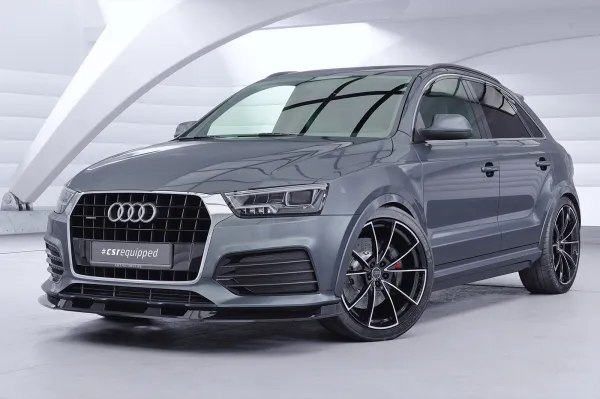 CSR Frontspoiler | Cup-Spoilerlippe mit ABE für Audi Q3 (8U) CSL570-L schwarz matt (Lackierung erforderlich)