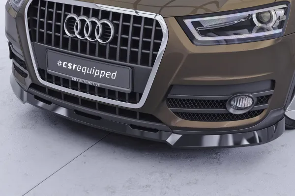 CSR Frontspoiler | Cup-Spoilerlippe mit ABE für Audi Q3 (8U) CSL810-L schwarz matt (Lackierung erforderlich)