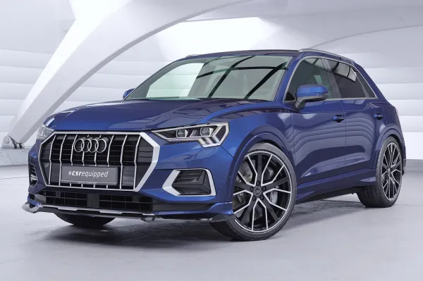 CSR Frontspoiler | Cup-Spoilerlippe mit ABE für Audi Q3 (F3) CSL930-C Carbon Look Hochglanz (keine Lackierung erforderlich)