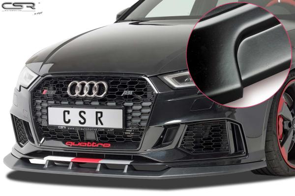 CSR Frontspoiler | Cup-Spoilerlippe mit ABE für Audi RS3 8V CSL322-L schwarz matt (Lackierung erforderlich)