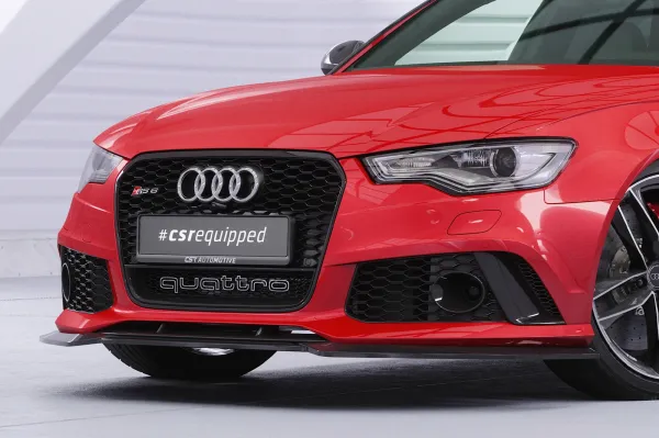 CSR Frontspoiler | Cup-Spoilerlippe mit ABE für Audi RS6 C7 CSL855-S Strukturiert schwarz matt (keine Lackierung erforderlich)