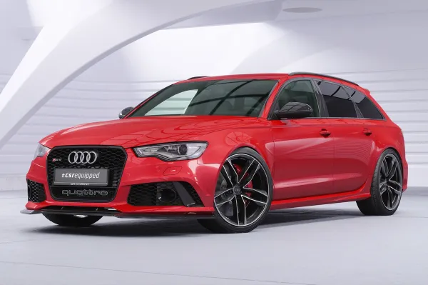 CSR Frontspoiler | Cup-Spoilerlippe mit ABE für Audi RS6 C7 CSL855-S Strukturiert schwarz matt (keine Lackierung erforderlich)