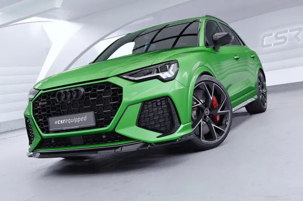 CSR Frontspoiler | Cup-Spoilerlippe mit ABE für Audi RSQ3 (F3) CSL838-M Carbon Look matt strukturiert (keine Lackierung erforderlich)