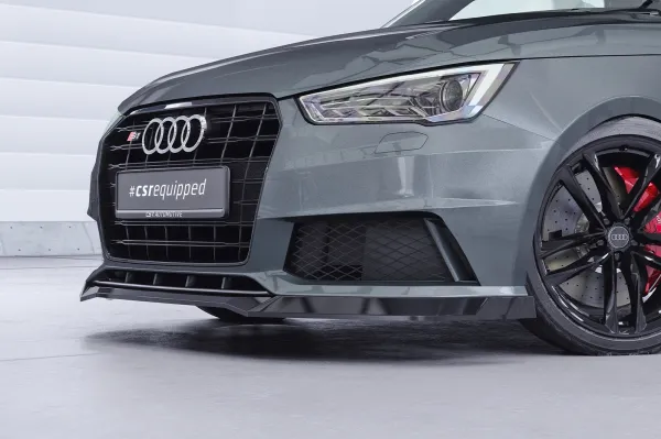 CSR Frontspoiler | Cup-Spoilerlippe mit ABE für Audi S1 8X CSL819-C Carbon Look Hochglanz (keine Lackierung erforderlich)