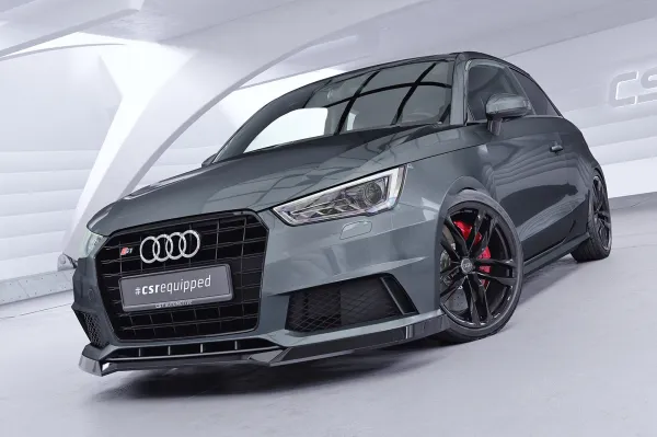 CSR Frontspoiler | Cup-Spoilerlippe mit ABE für Audi S1 8X CSL819-G Glossy schwarz Hochglanz (keine Lackierung erforderlich)