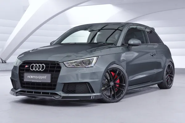CSR Frontspoiler | Cup-Spoilerlippe mit ABE für Audi S1 8X CSL819-C Carbon Look Hochglanz (keine Lackierung erforderlich)