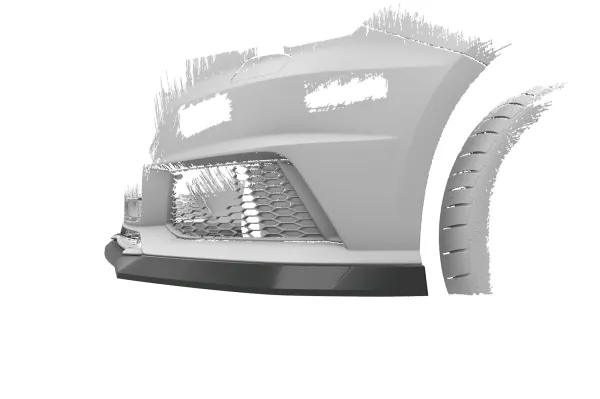 CSR Frontspoiler | Cup-Spoilerlippe mit ABE für Audi S1 8X CSL819-G Glossy schwarz Hochglanz (keine Lackierung erforderlich)